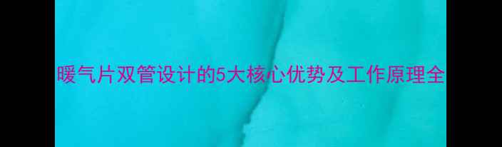 图片 暖气片双管设计的5大核心优势及工作原理全