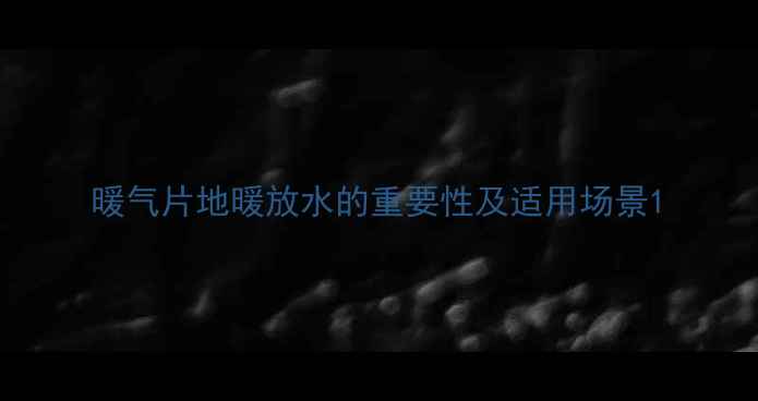 暖气片地暖放水的重要性及适用场景
