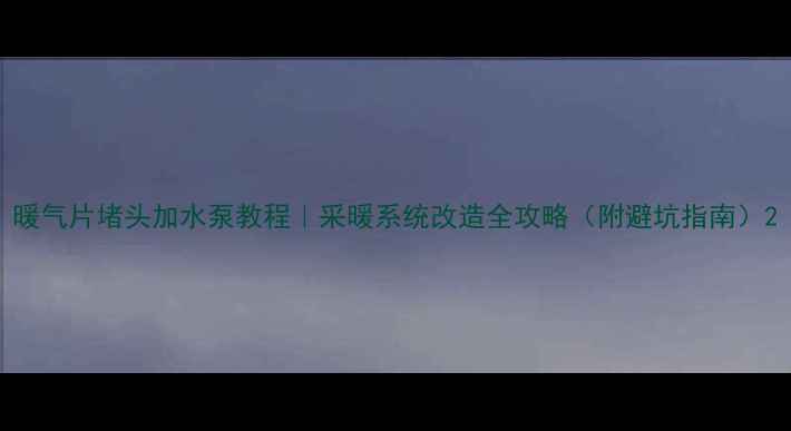 图片 暖气片堵头加水泵教程｜采暖系统改造全攻略（附避坑指南）2