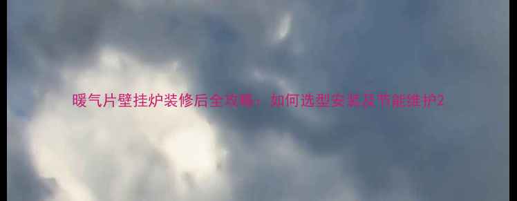 暖气片壁挂炉装修后全攻略如何选型安装及节能维护