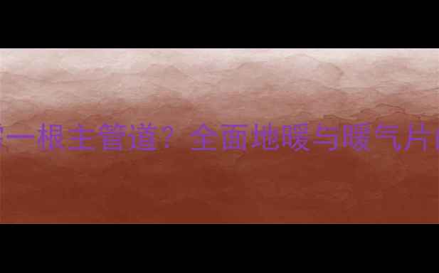 暖气片安装只需一根主管道全面地暖与暖气片的系统设计要点