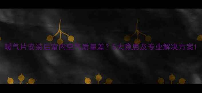 图片 暖气片安装后室内空气质量差？5大隐患及专业解决方案1