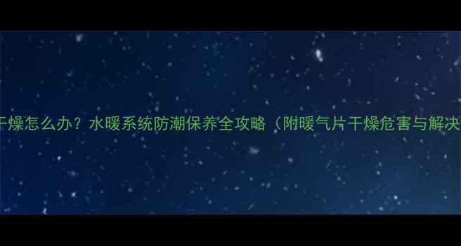 图片 暖气片干燥怎么办？水暖系统防潮保养全攻略（附暖气片干燥危害与解决技巧）1