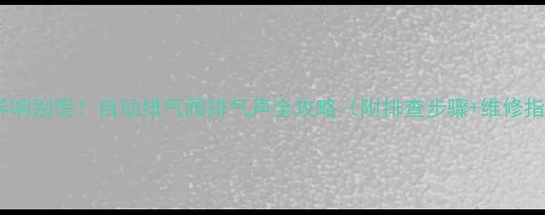 图片 暖气片异响别慌！自动排气阀排气声全攻略（附排查步骤+维修指南）🔥2