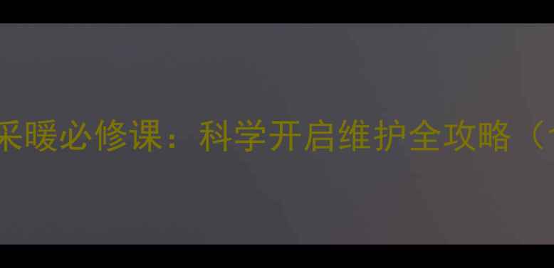 暖气片循环泵冬季采暖必修课科学开启维护全攻略含故障自检指南