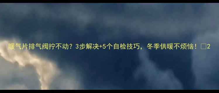 图片 暖气片排气阀拧不动？3步解决+5个自检技巧，冬季供暖不烦恼！🔥2