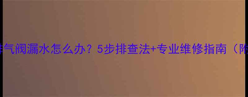 暖气片排气阀漏水怎么办5步排查法专业维修指南附图文