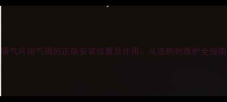 图片 暖气片排气阀的正确安装位置及作用：从选购到维护全指南