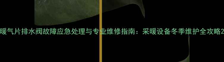 暖气片排水阀故障应急处理与专业维修指南采暖设备冬季维护全攻略