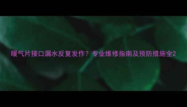 暖气片接口漏水反复发作专业维修指南及预防措施全