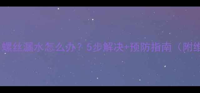 图片 暖气片接口螺丝漏水怎么办？5步解决+预防指南（附维修视频）1