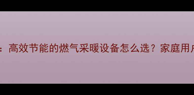暖气片推荐指南高效节能的燃气采暖设备怎么选家庭用户必看选购攻略