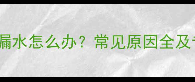 暖气片放气后漏水怎么办常见原因全及专业维修指南