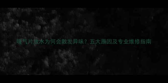 图片 暖气片放水为何会散发异味？五大原因及专业维修指南