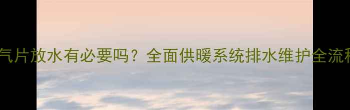 图片 暖气片放水有必要吗？全面供暖系统排水维护全流程2