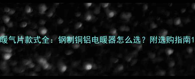 图片 暖气片款式全：钢制铜铝电暖器怎么选？附选购指南1