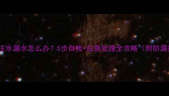 暖气片注水漏水怎么办5步自检应急处理全攻略附防漏技巧