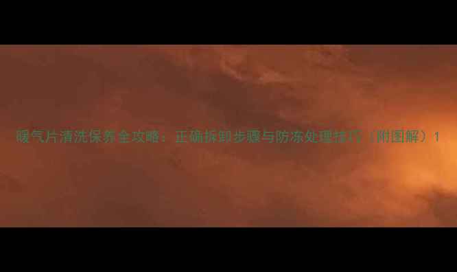 图片 暖气片清洗保养全攻略：正确拆卸步骤与防冻处理技巧（附图解）1