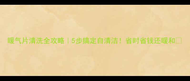 图片 暖气片清洗全攻略｜5步搞定自清洁！省时省钱还暖和🔥