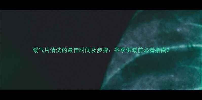 图片 暖气片清洗的最佳时间及步骤：冬季供暖前必看指南2