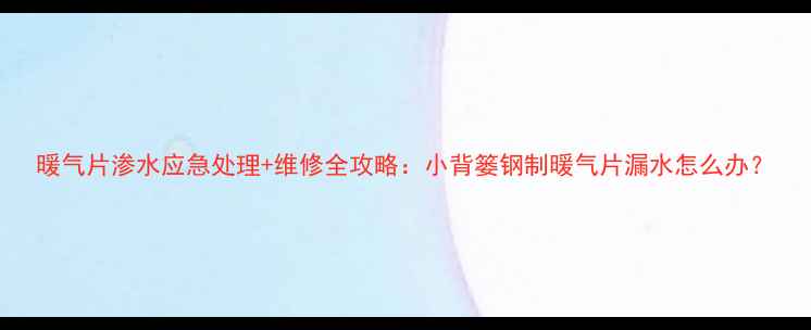 图片 暖气片渗水应急处理+维修全攻略：小背篓钢制暖气片漏水怎么办？