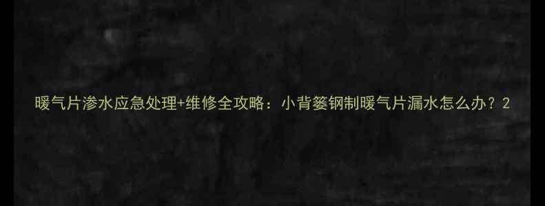 图片 暖气片渗水应急处理+维修全攻略：小背篓钢制暖气片漏水怎么办？2