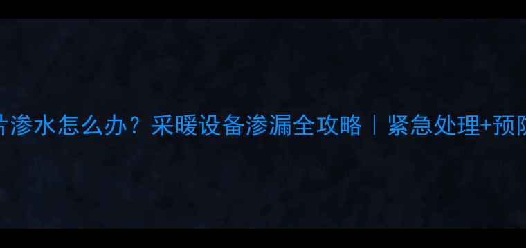 图片 暖气片渗水怎么办？采暖设备渗漏全攻略｜紧急处理+预防指南