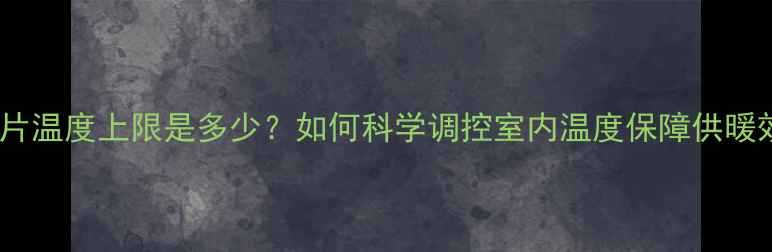 图片 暖气片温度上限是多少？如何科学调控室内温度保障供暖效率1