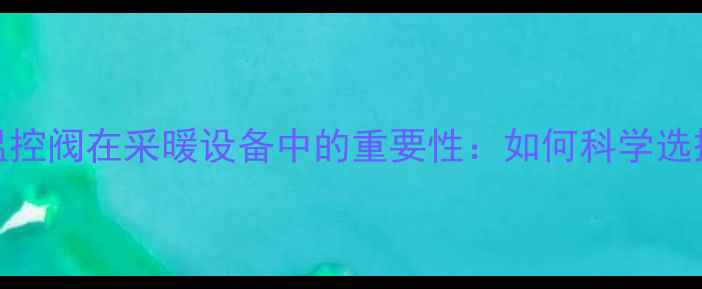 图片 暖气片温控阀在采暖设备中的重要性：如何科学选择与使用