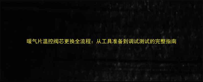 图片 暖气片温控阀芯更换全流程：从工具准备到调试测试的完整指南
