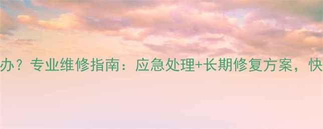 图片 暖气片滴水怎么办？专业维修指南：应急处理+长期修复方案，快速解决漏水烦恼