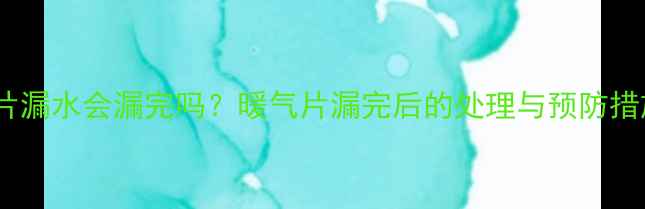 图片 暖气片漏水会漏完吗？暖气片漏完后的处理与预防措施全1