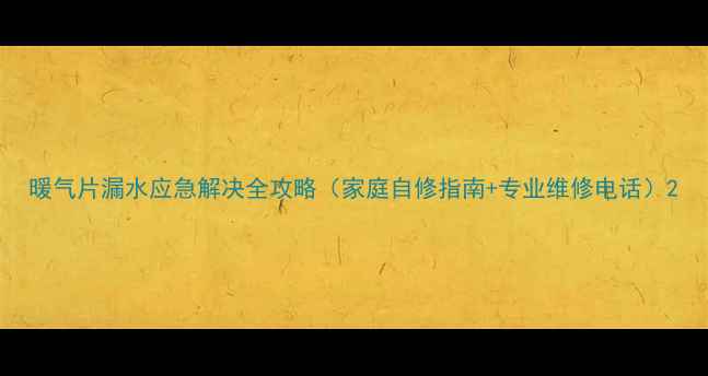 图片 暖气片漏水应急解决全攻略（家庭自修指南+专业维修电话）2