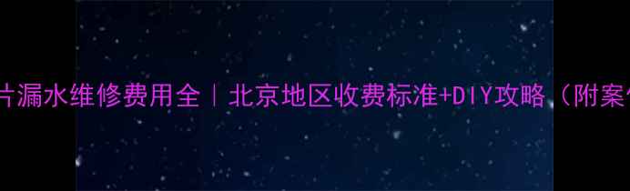 图片 暖气片漏水维修费用全｜北京地区收费标准+DIY攻略（附案例）2