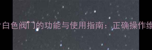 暖气片白色阀门的功能与使用指南正确操作维护全