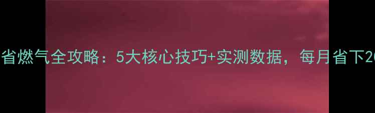 暖气片省燃气全攻略5大核心技巧实测数据每月省下200元