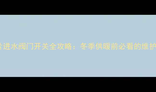 图片 暖气片进水阀门开关全攻略：冬季供暖前必看的维护指南2