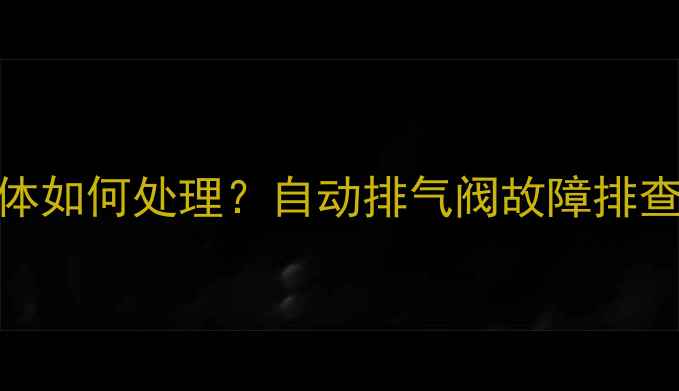 图片 暖气片里的气体如何处理？自动排气阀故障排查与维护全指南