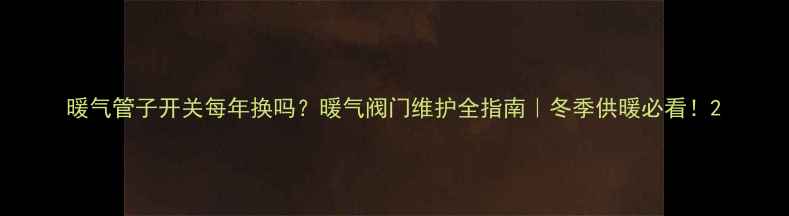 图片 暖气管子开关每年换吗？暖气阀门维护全指南｜冬季供暖必看！2