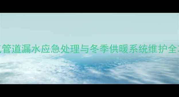暖气管道漏水应急处理与冬季供暖系统维护全攻略