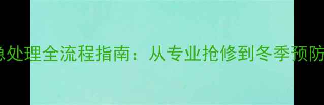 图片 暖气管道爆裂应急处理全流程指南：从专业抢修到冬季预防的完整解决方案2