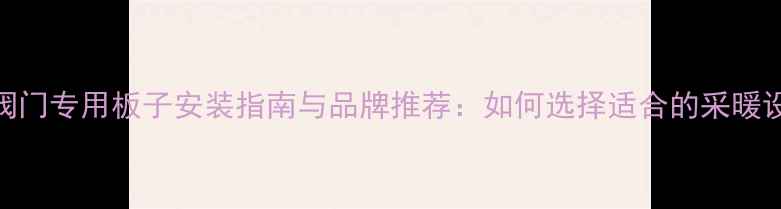 暖气管道阀门专用板子安装指南与品牌推荐如何选择适合的采暖设备配件