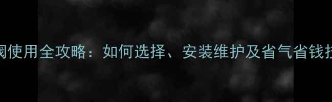 暖气系统自动放气阀使用全攻略如何选择安装维护及省气省钱技巧附选购指南
