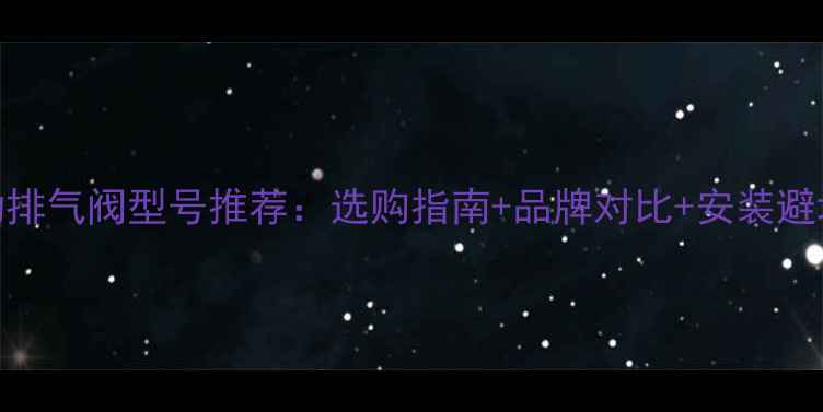 暖气自动排气阀型号推荐选购指南品牌对比安装避坑全