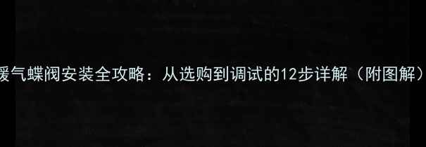 图片 暖气蝶阀安装全攻略：从选购到调试的12步详解（附图解）