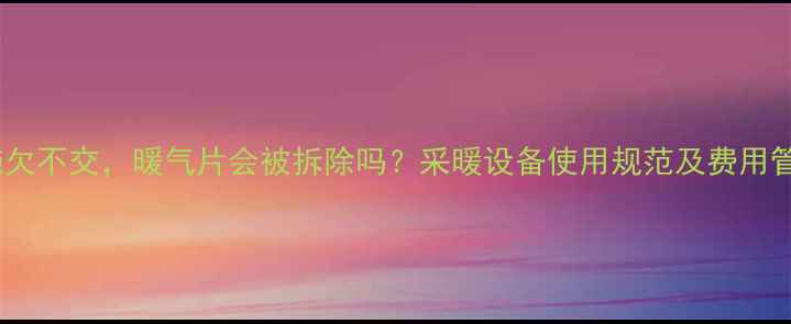 暖气费拖欠不交暖气片会被拆除吗采暖设备使用规范及费用管理指南