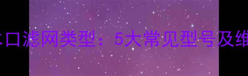 图片 暖气进水口滤网类型：5大常见型号及维护指南2