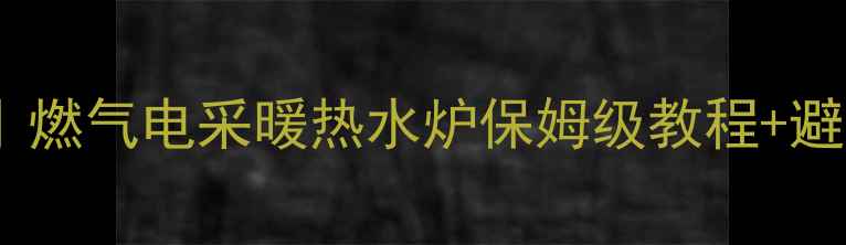 暖气采暖热水炉使用全攻略燃气电采暖热水炉保姆级教程避坑指南附清洁保养秘籍