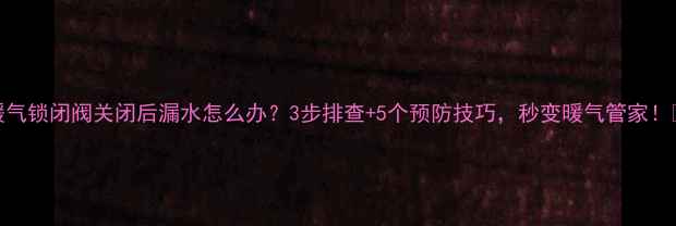 图片 暖气锁闭阀关闭后漏水怎么办？3步排查+5个预防技巧，秒变暖气管家！🔥