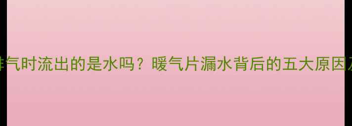 暖气阀门排气时流出的是水吗暖气片漏水背后的五大原因及解决方法